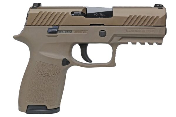 Sig Sauer P320 Compact 40 S&W Flat Dark Earth (FDE) Striker-Fired Pistol with Night Sights