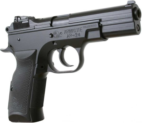 ArmaLite AR-24 Tactical Custom Pistol 24-15C, 9mm, 4.6″, Checkered Grip, Manganese Phosphate Finish, Adj. Sights, 15 Rd