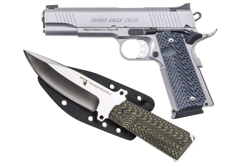 Magnum Research Desert Eagle 1911 G. 45 ACP Full-Size Stainless Pistol with Knife/Sheath Package