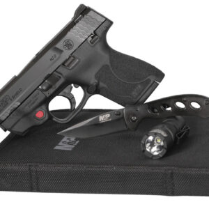 Smith & Wesson M&P9 Shield M2.0 9mm Everyday Carry Kit w/ Crimson Trace Laser, Flashlight, Knife