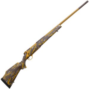 Weatherby Mark V Cowpoke Edition Brown/Gold/White Bolt Action Rifle – 257 Weatherby Magnum – 28in