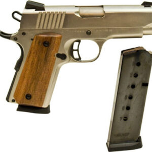 Howa 1911 Semi-Auto Pistol CIT45CSPBN, 45 ACP, 3.5 in, Checkered Wood Grip, Nickel Finish, Novak Sights, 6 Rd