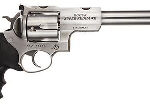 Ruger Super Redhawk Standard 44 RemMag 7.5″ 6 Round Black Hogue Tamer Grip SS